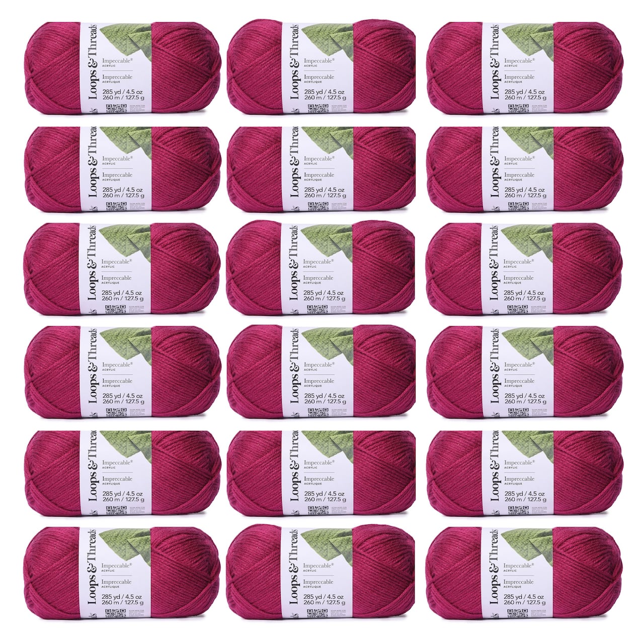 18 Pack: Impeccable® Solid Yarn by Loops & Threads®